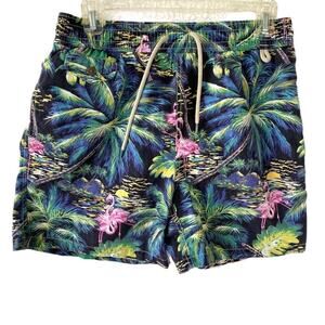 Polo Ralph Lauren Tropical Print Flamingo Swim Trunks Size Medium